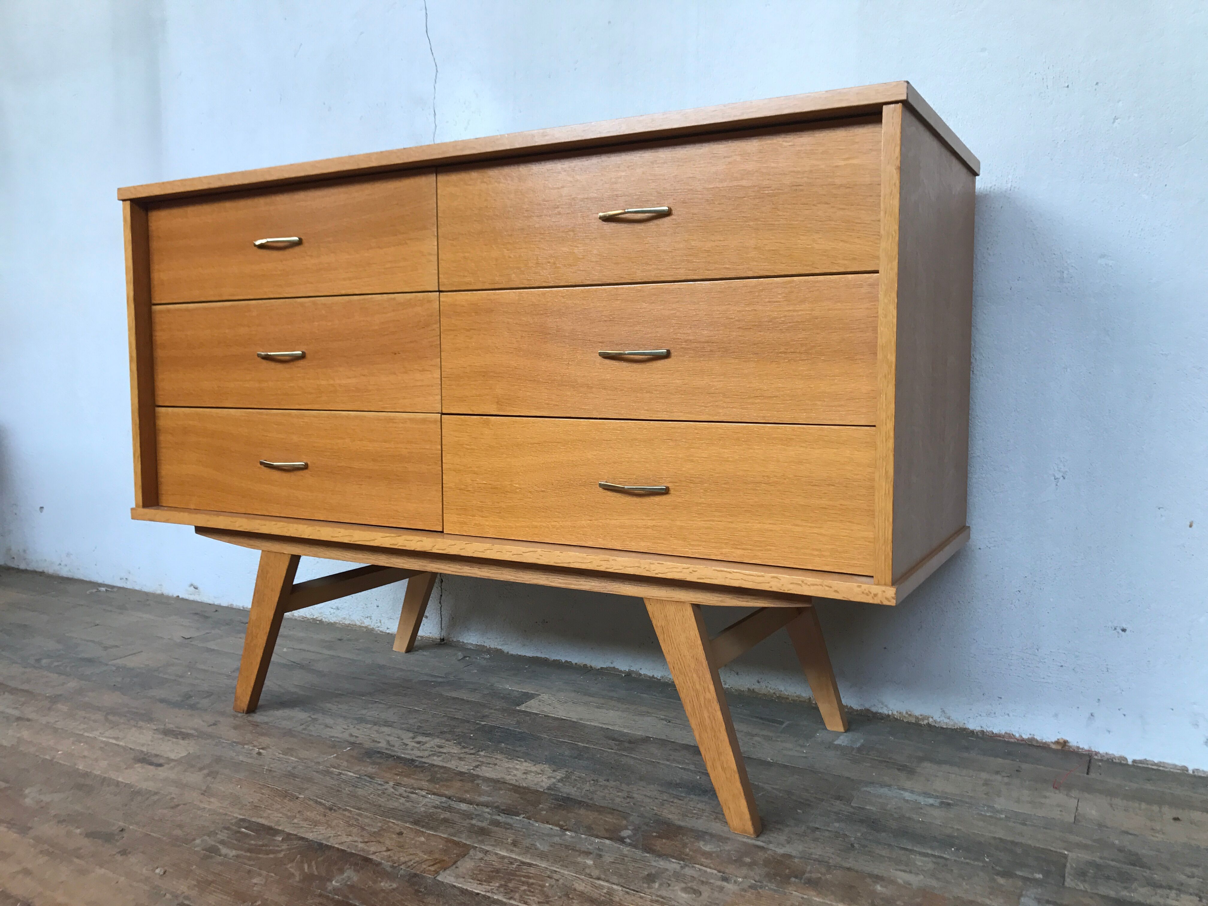 Chest of drawers 6 drawers vintage compass 1950 feet
