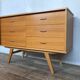 Commode 6 tiroirs vintage pieds compas 1950