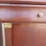 2 bedside tables in solid cherry wood, one drawer, one door with knob