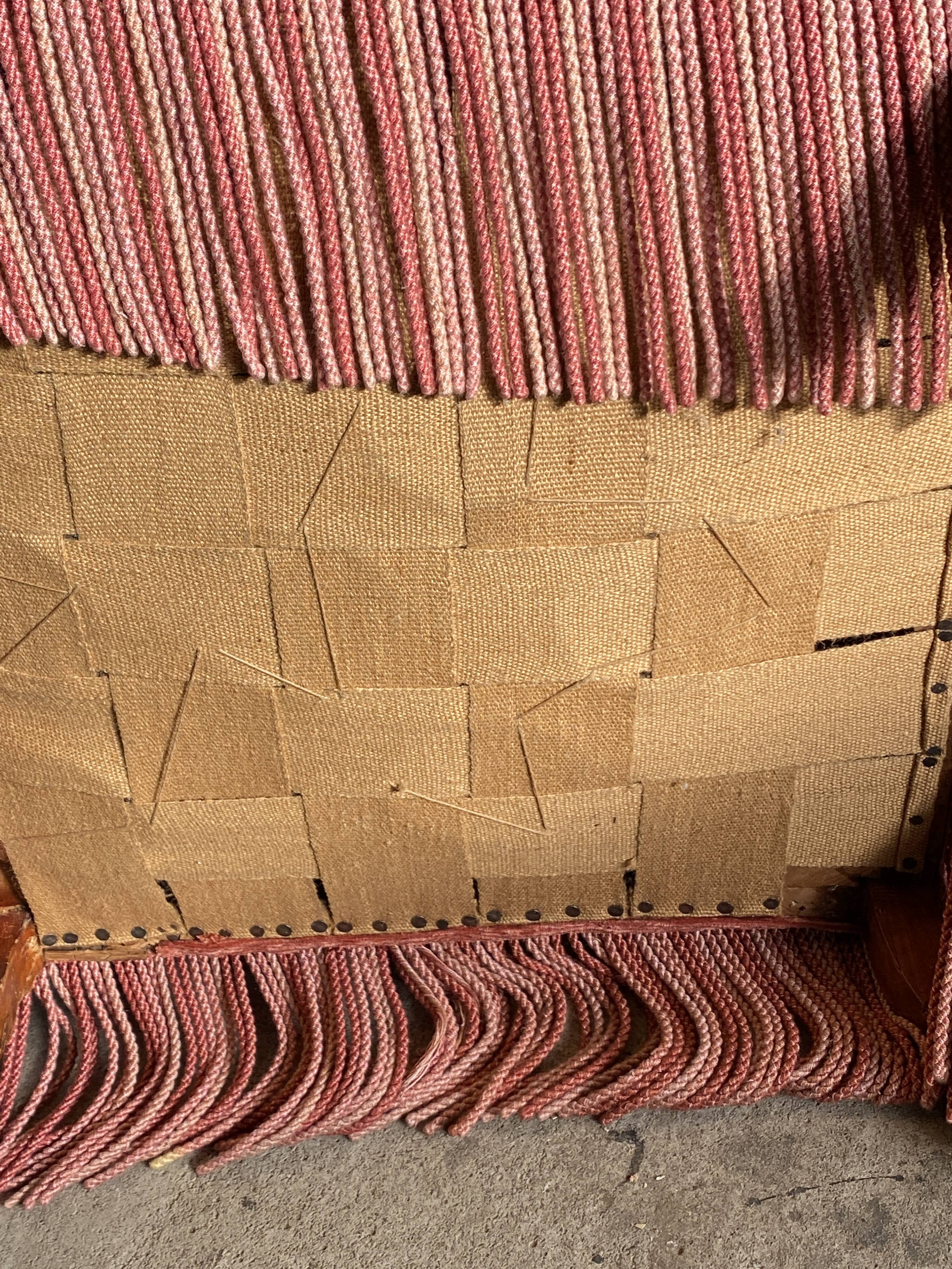 Pink velvet armchair