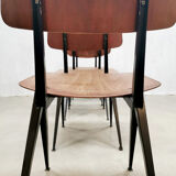 Set of 5 vintage industrial stacking school chairs Galvanitas model S16