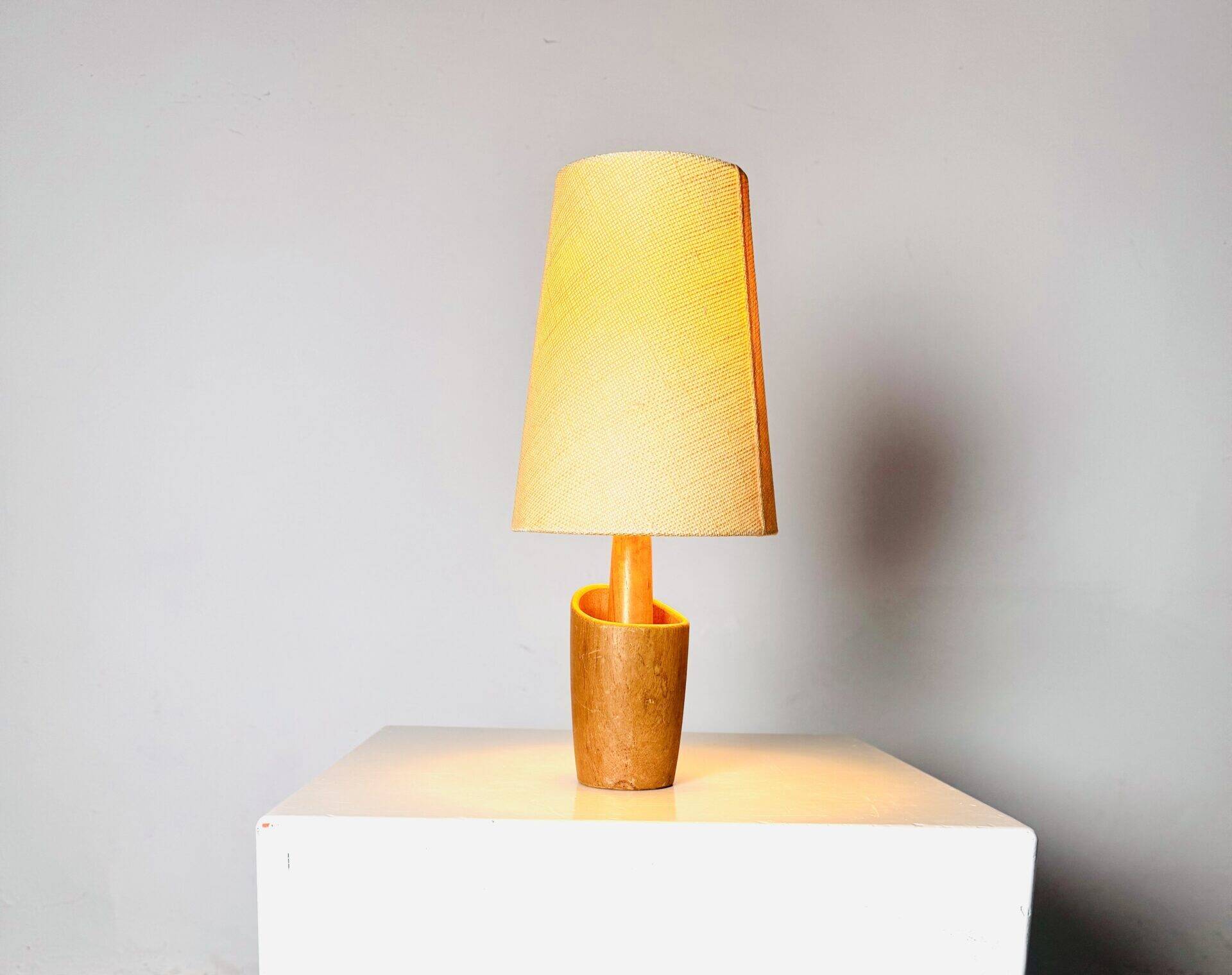 Model 2020 Cylindrical Desk Lamp In Wood By Markslojd Ab, Sweden 1960S