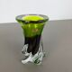 Large Vintage Green Brown Hand Blown Crystal Glass Vase by Joska, Germany, 1970s