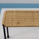 Carl Aubock side table, bench for flowering plants, iron, rattan, wicker, Austria, 1950s