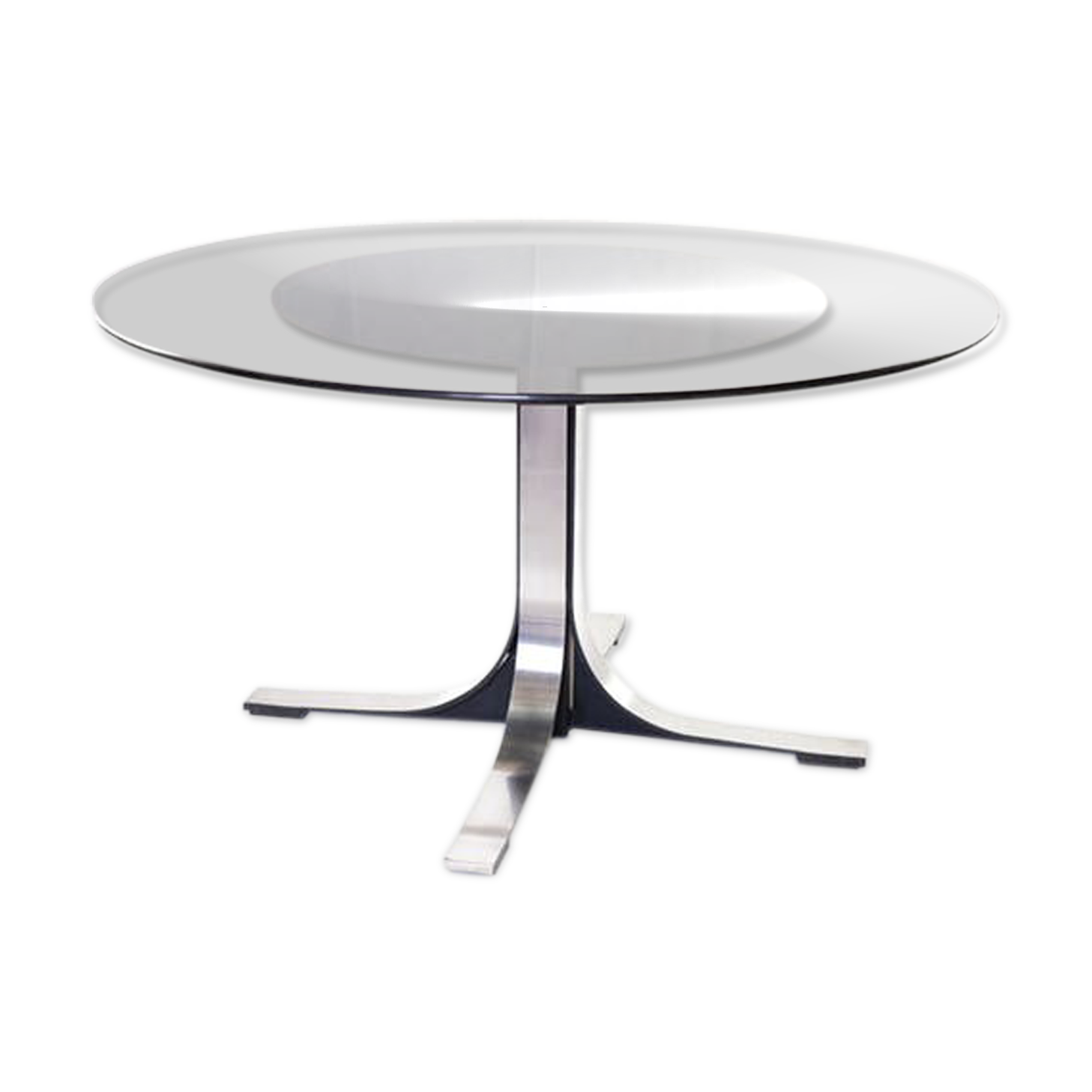 Smoky glass liftable round table