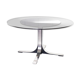 Smoky glass liftable round table