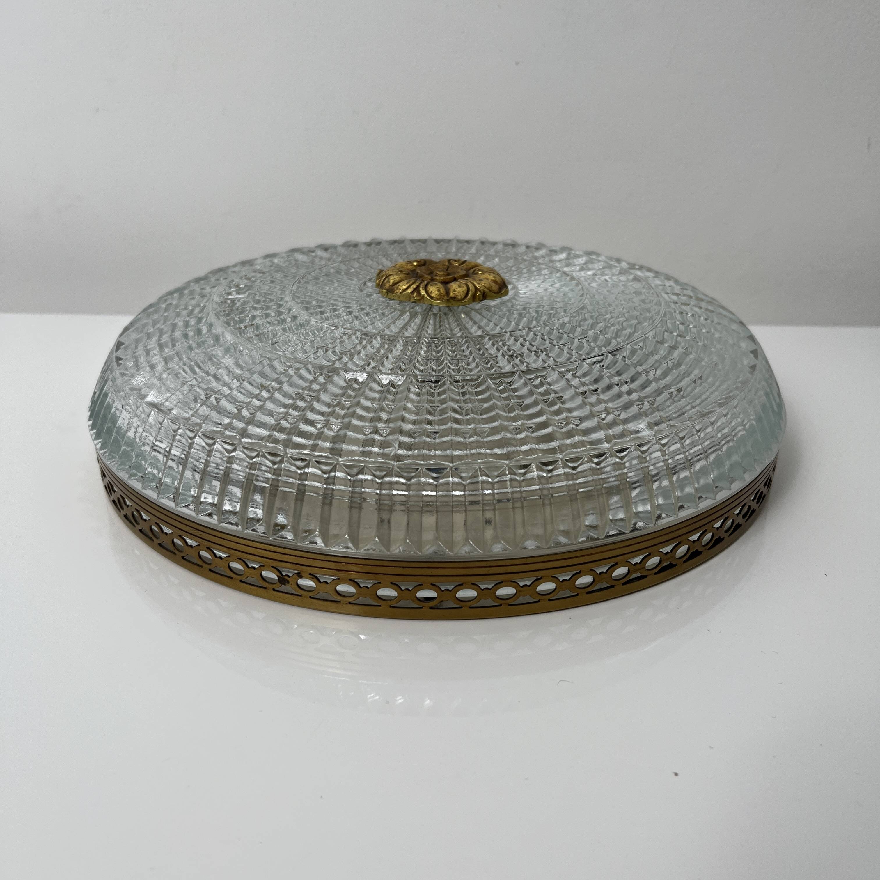 Lucien Gau Two-light gold/crystal ceiling light 680/25