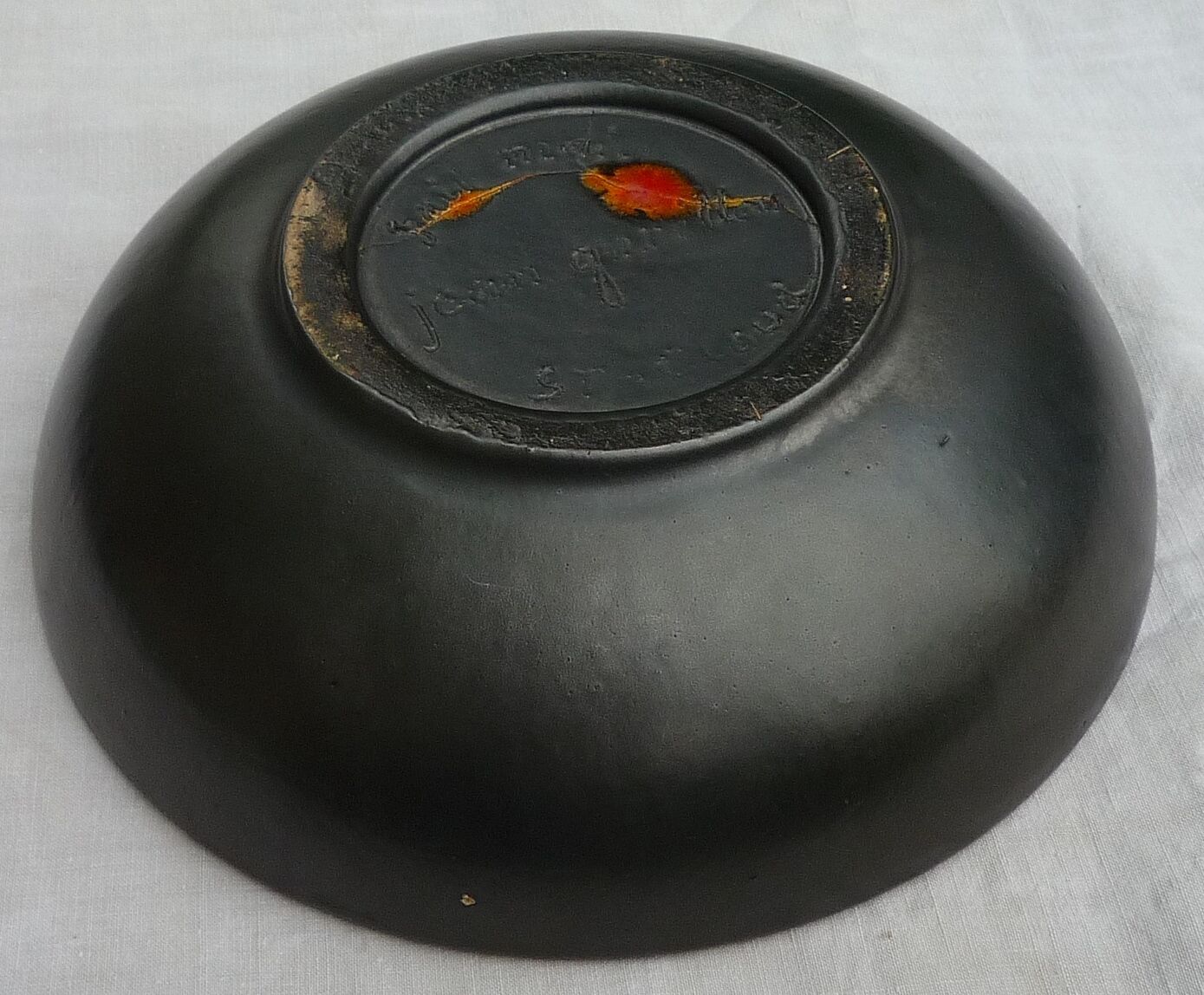 Multicolor dish, original ceramics signed Jean Garillon, years 50