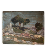 Oil on panel, Provençal landscape, circa 1930-1950