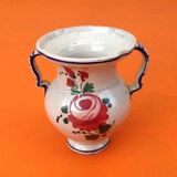 1950s Small baluster-shaped Italian ceramic vase with floral decoration