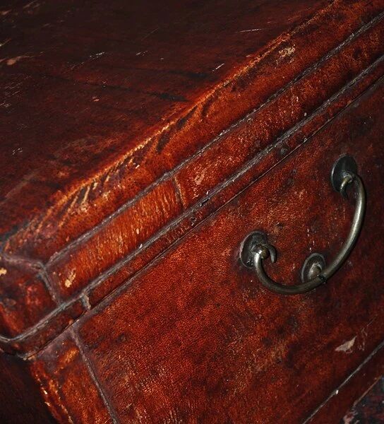 Old Chinese leather trunk