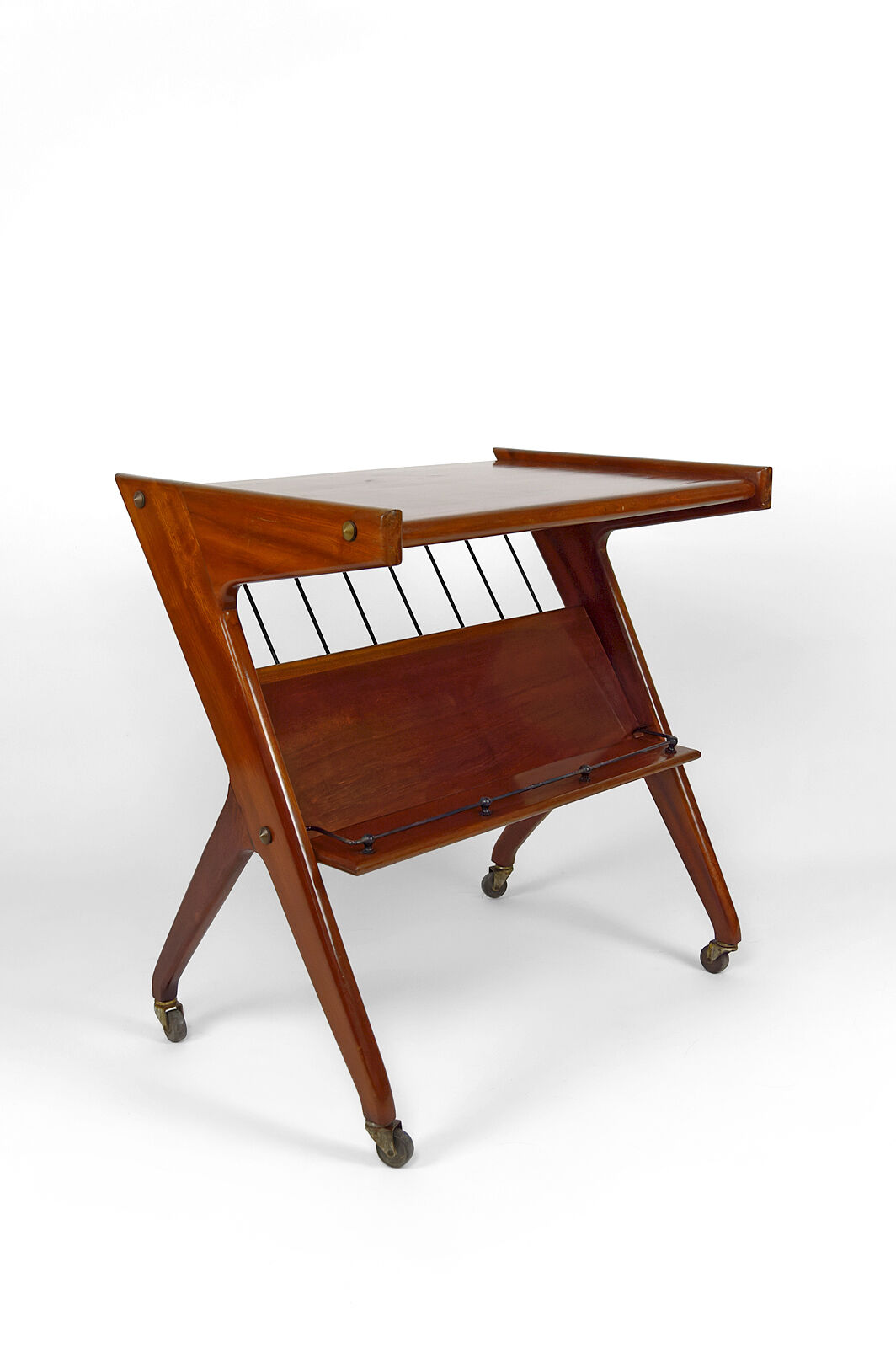Teak Rolling Route, Mid-century Modern, Italy, circa 1950