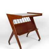 Desserte roulante en teck, Mid-century Modern, Italie, circa 1950