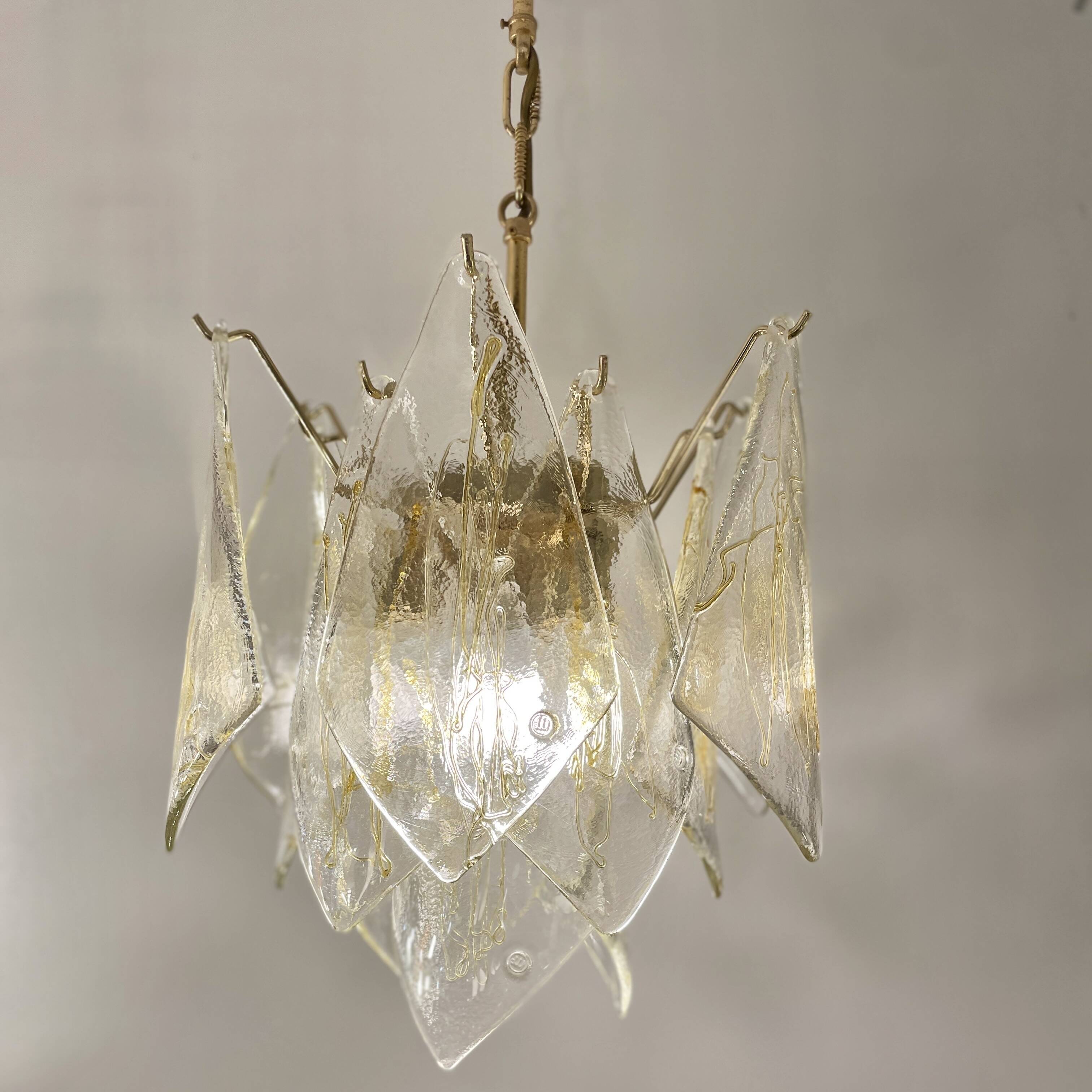 Suspension en verre de Murano, années 80