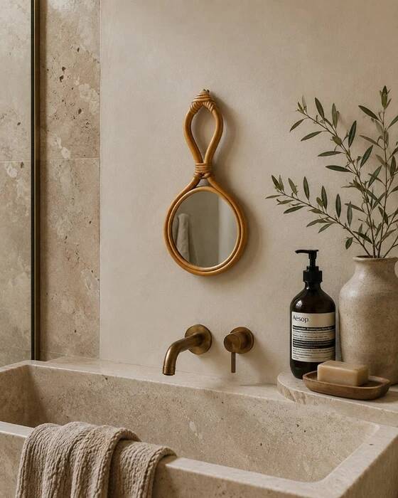 Rattan mirror 1960