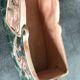 Jardinière with ceramic handles enameled vintage polychrome paint 39.5 cm