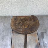 Old walking tabouret feet tripodes vintage dark wood