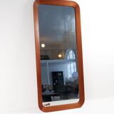 Mid-century modern sculptural wall mirror, teak, crystal glass, Glas & Trä, 1960s