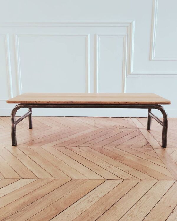 Table basse Mobilor vintage rénovée, années 50-60