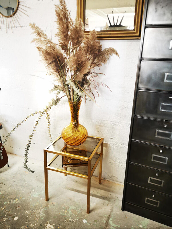 Golden metal side table