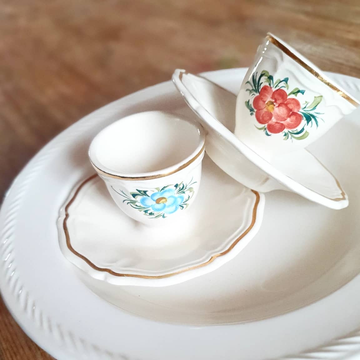 Duo coquetiers stamped and signed