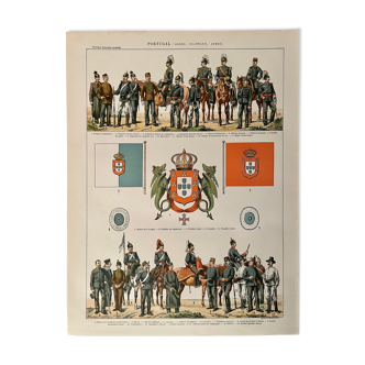 Lithographie gravure sur le Portugal de 1897