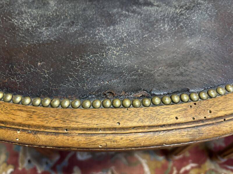 Set of 4 Louis XVI leather chairs