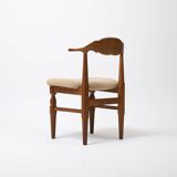 Ensemble de 6 chaises de salle à manger de Hennig Kjaernulf retapissées en peau de mouton