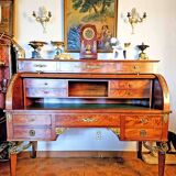 Empire Cylinder Desk Return from Egypt Mahogany and Gilt Bronze