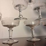 Baccarat and Meisenthal cut glasses 8p.