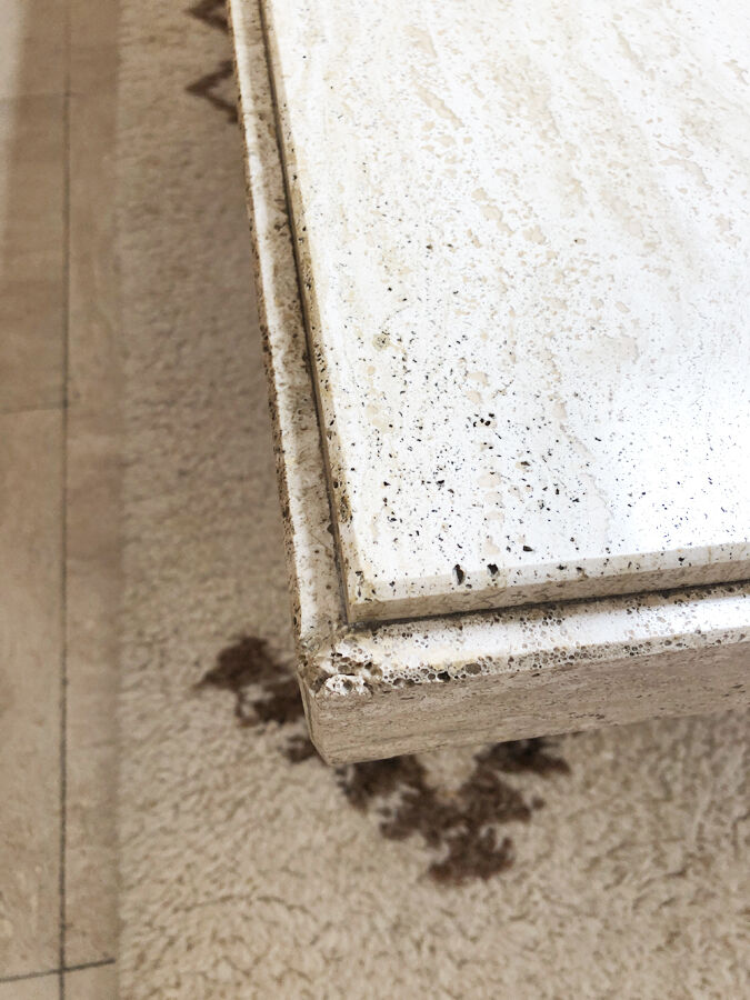 Travertine coffee table, 1970