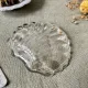 Metal shell butter dish with glass bowl and knife