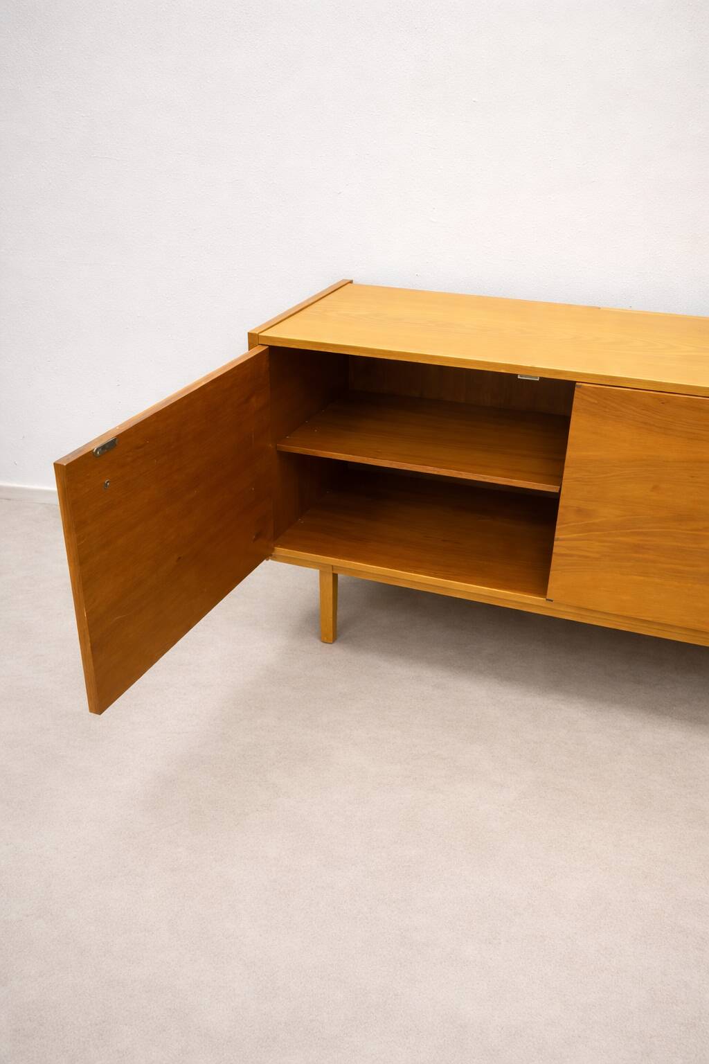 Mid-century modern Scandinavian style sideboard in warm wood veneer, 1960s–1970s
