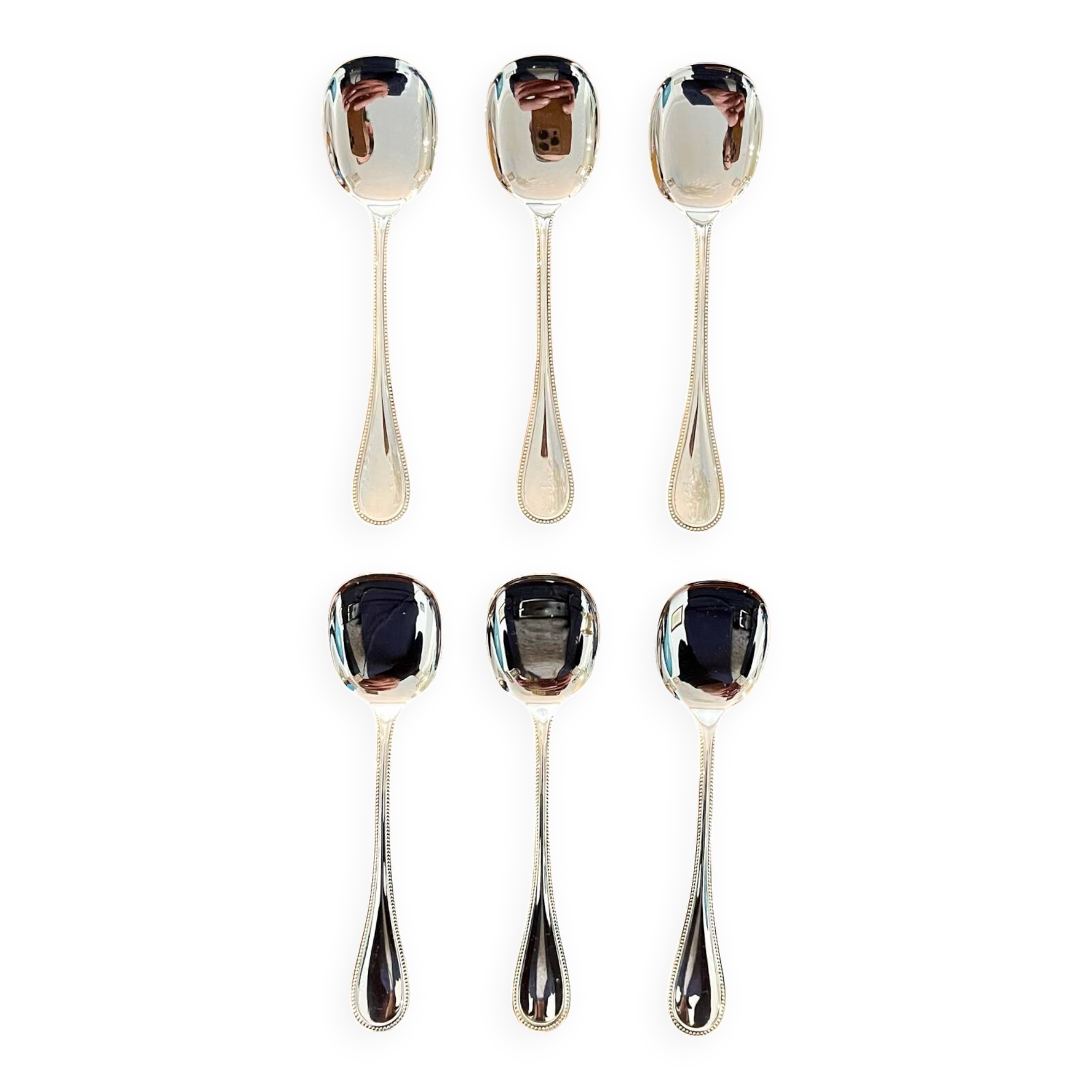 Christofle pearls, 6 ice cream spoons, sorbet, new condition