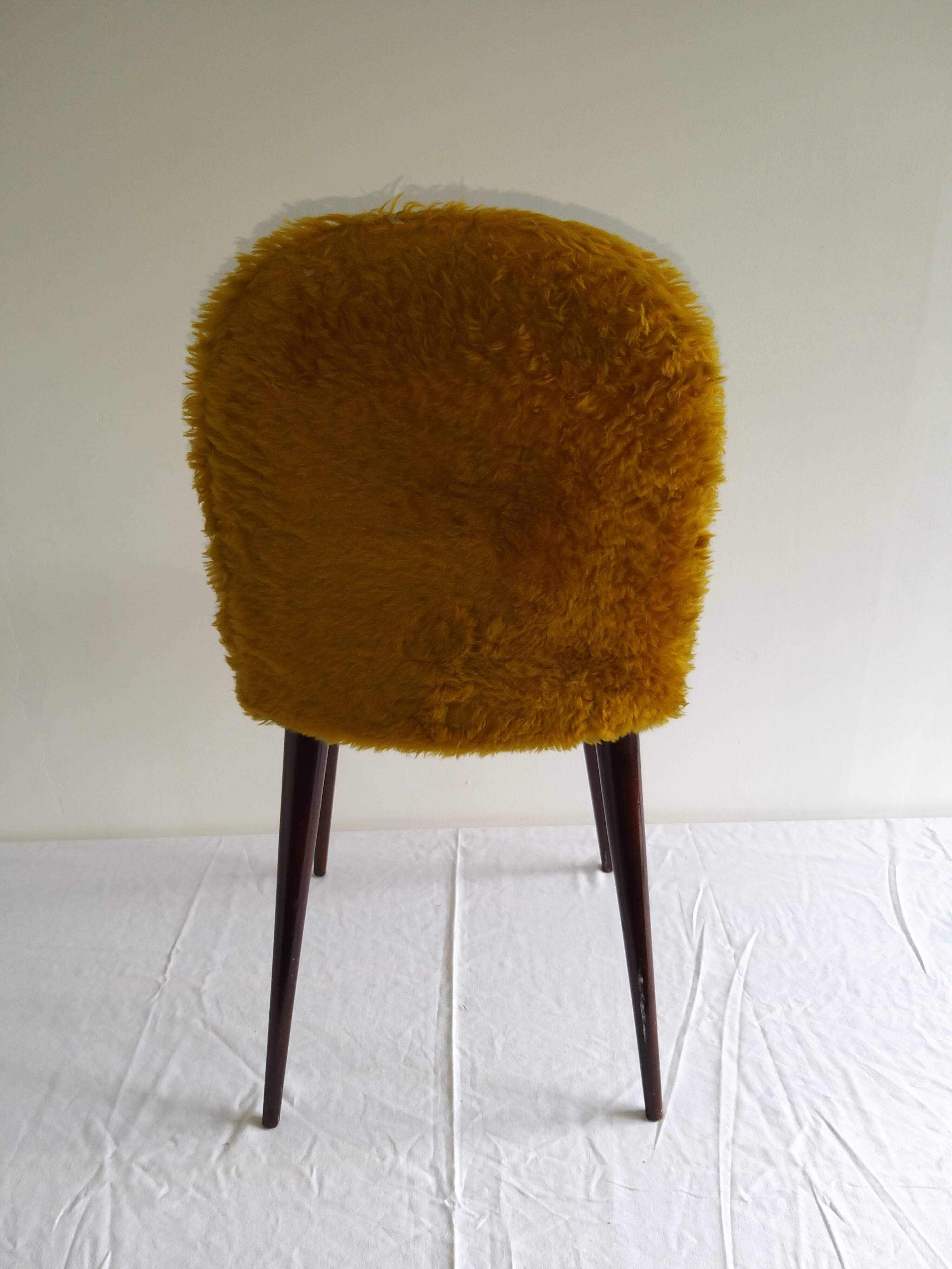 Vintage mustard barrel chair