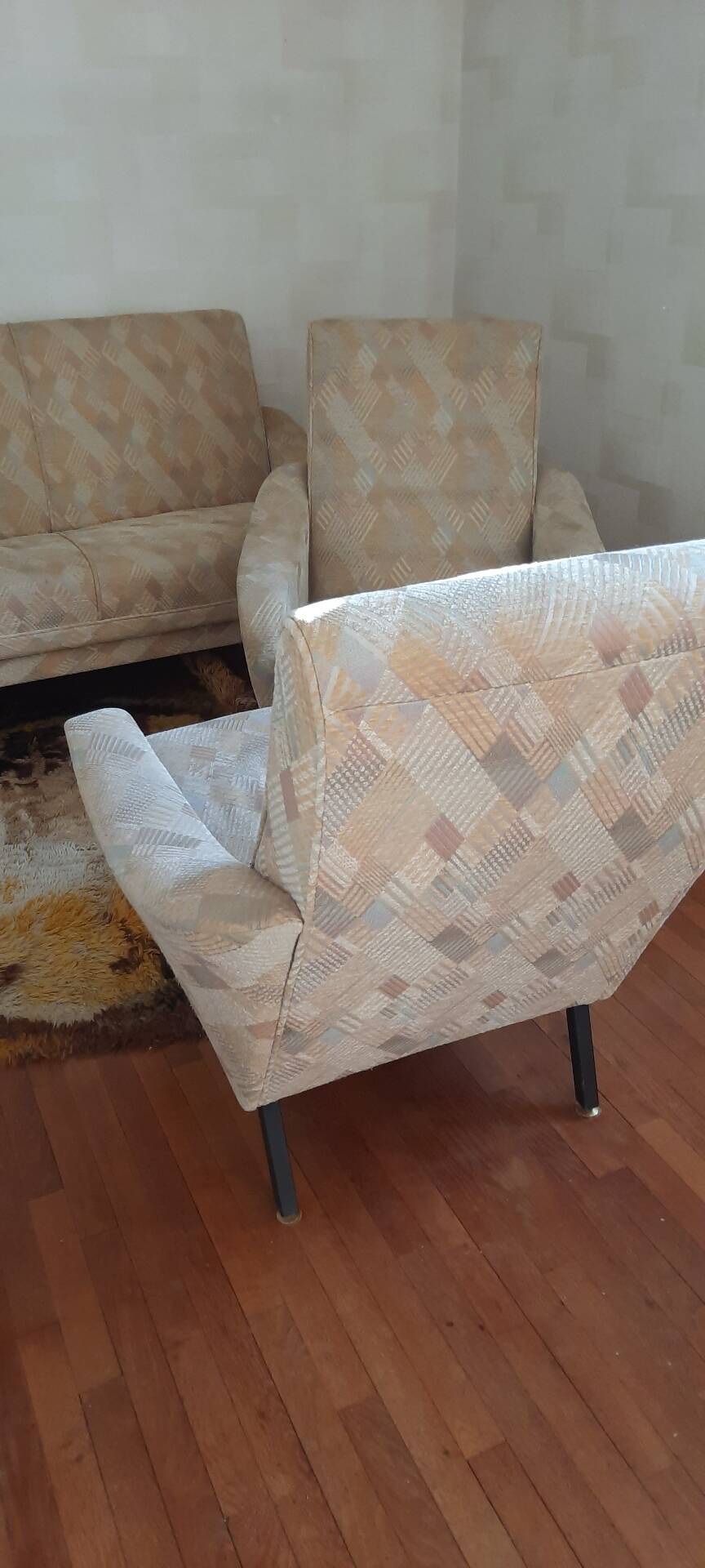 Canapé et deux fauteuils