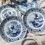 Set of 4 plates Delft Dutch rural life
