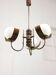 Vintage Italian Copper and Opaline Chandelier, 1970s