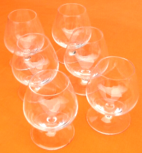 6 glasses on foot shower at Digestif Cognac...    Crystalline glass