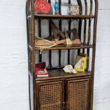 Rattan and cane shelf
