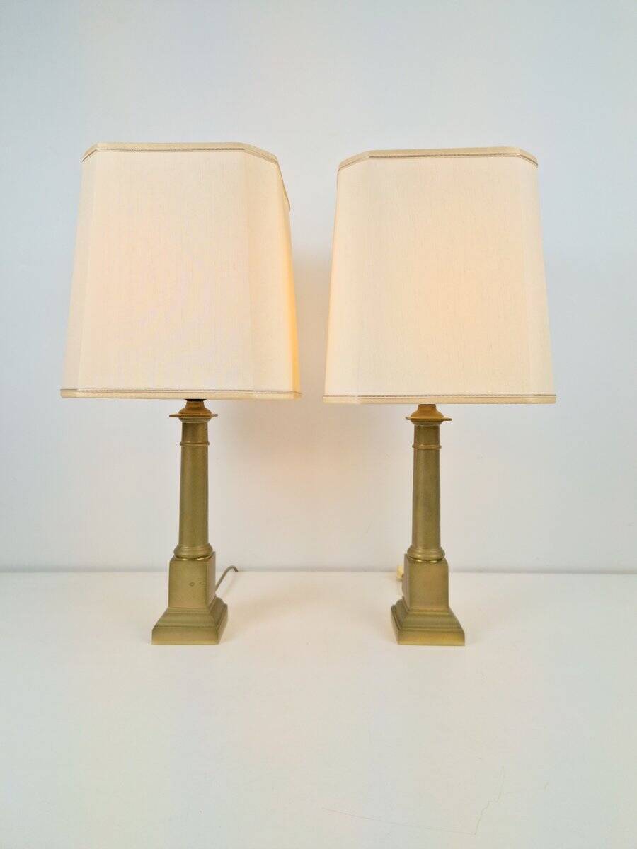 Neoclassical Empire Brass Table Lamp, France, 1960, Set of 2