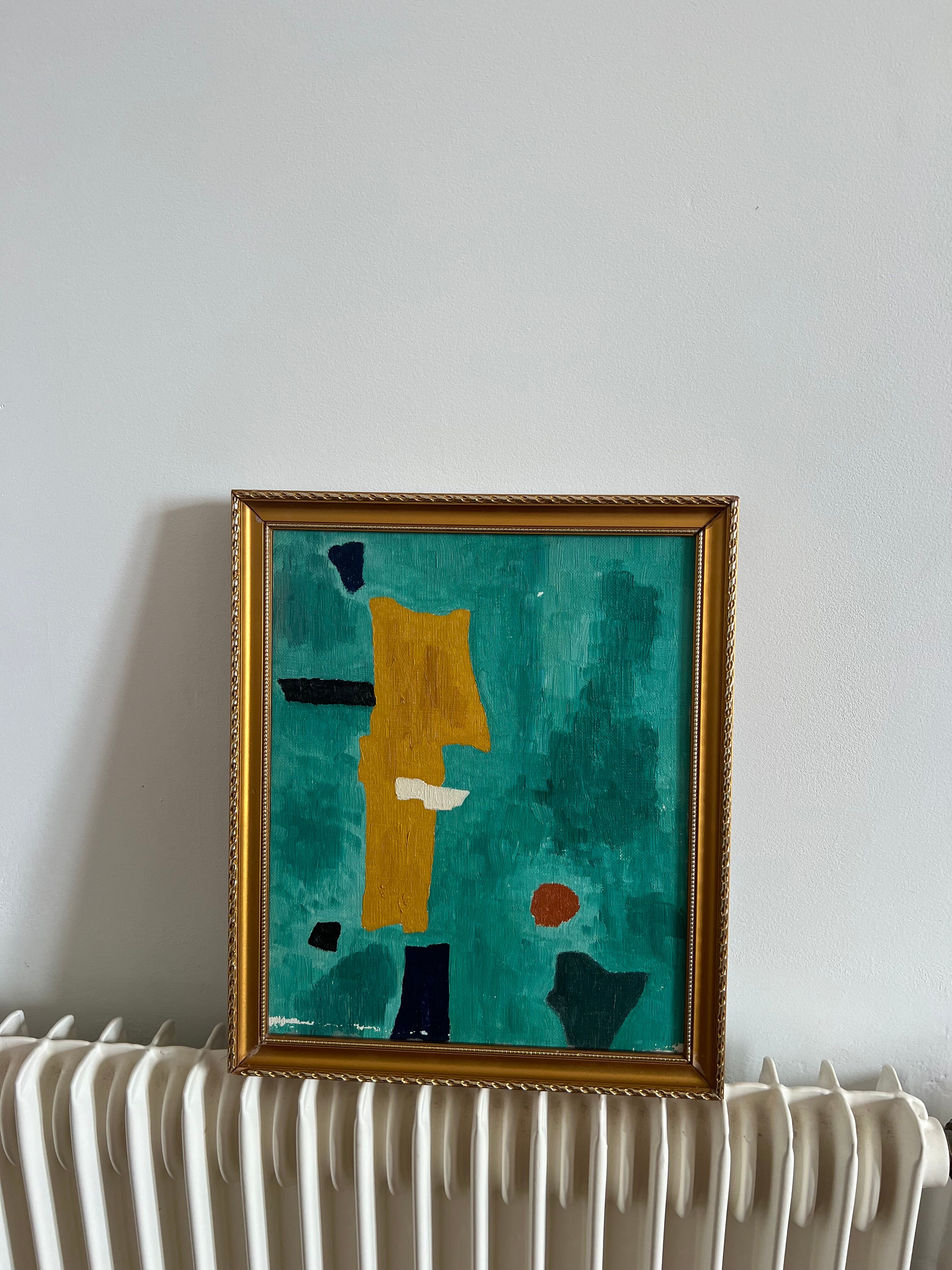 Painting painting with gilded frame, handmade, unique piece