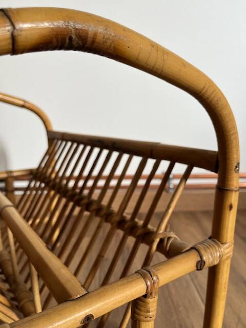 Rattan magazine rack