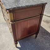 Louis xvi mahogany chest of drawers with 3 drawers from the 19th century