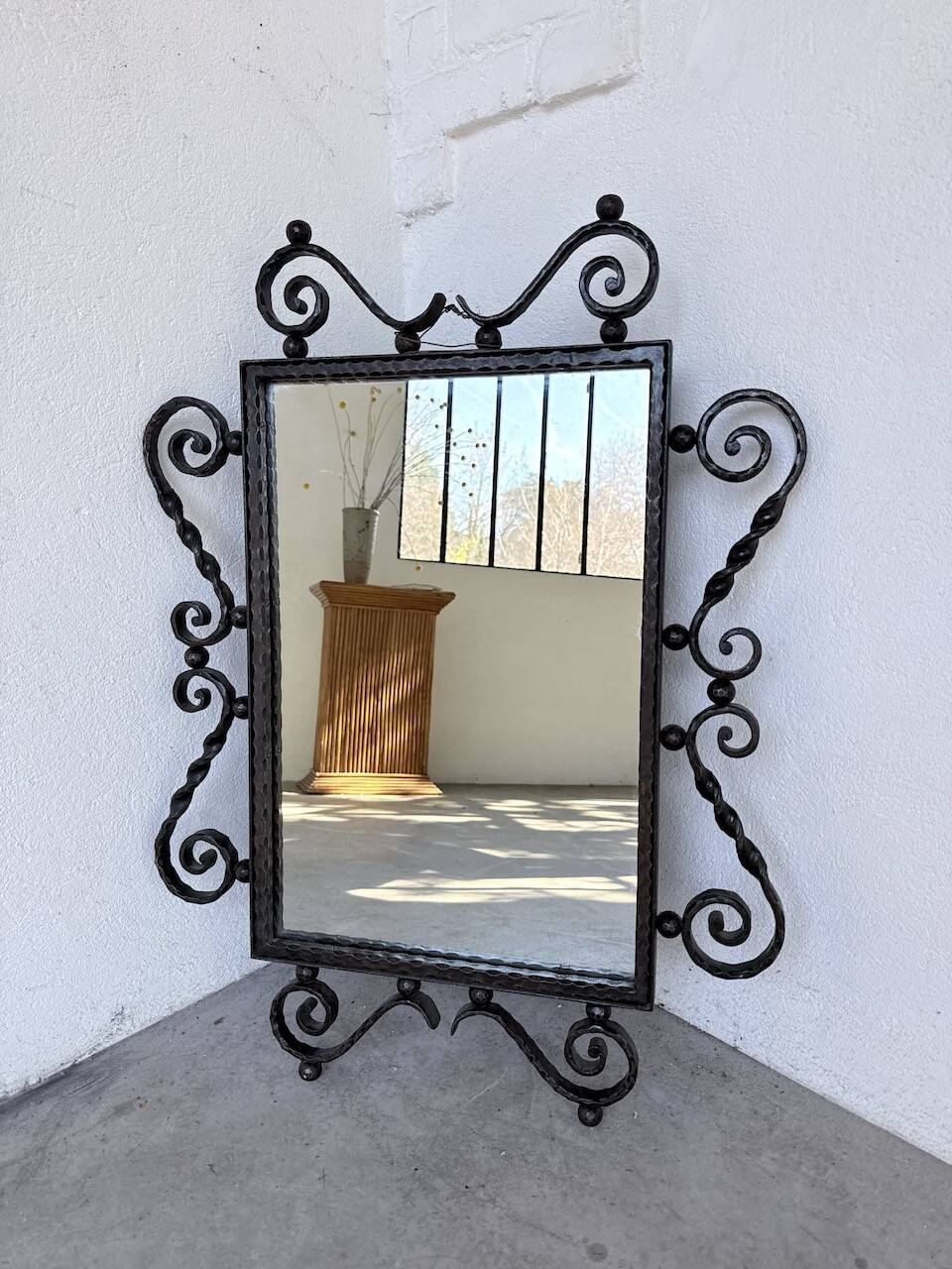 Brutalist wrought iron mirror 1940