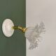 Vintage tulip glass wall light in transparent, slightly pearlescent white.