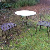 Garden chairs, wrought iron