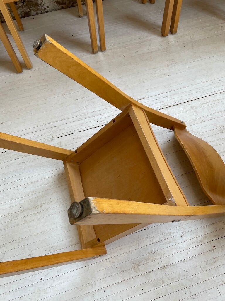 12 80s beech chairs