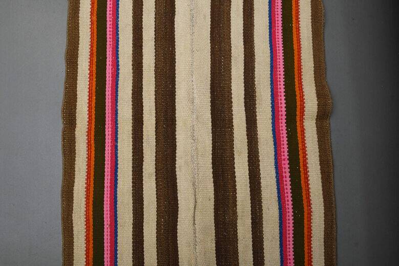Vintage striped kilim hallway rug 60 x 182 cm