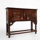 Antique 16th century Spanish carved cabinet in oak.